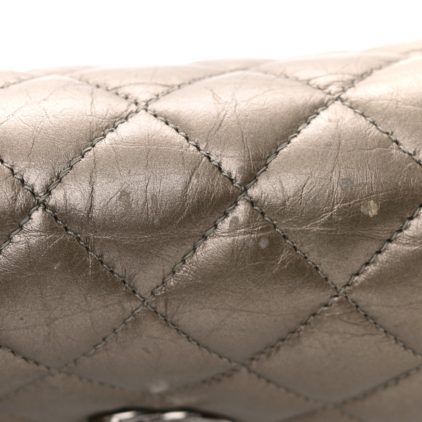 Metallic Calfskin Quilted Mineral Nights Mini Flap Bronze