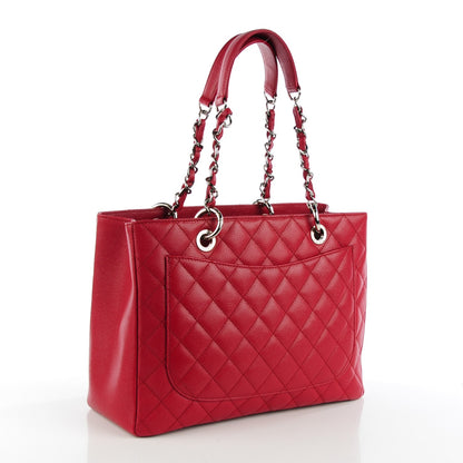 Chanel Caviar Quilted Grand Shopping Tote GST Red 3 of 7