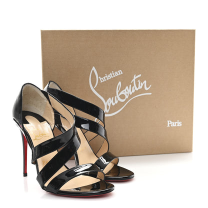 Christian Louboutin Patent World Copine 100 Sandals 37 Black 9 of 10
