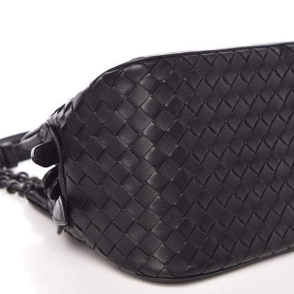 Bottega Veneta Nappa Intrecciato Chain Shoulder Bag Black 9 of 11