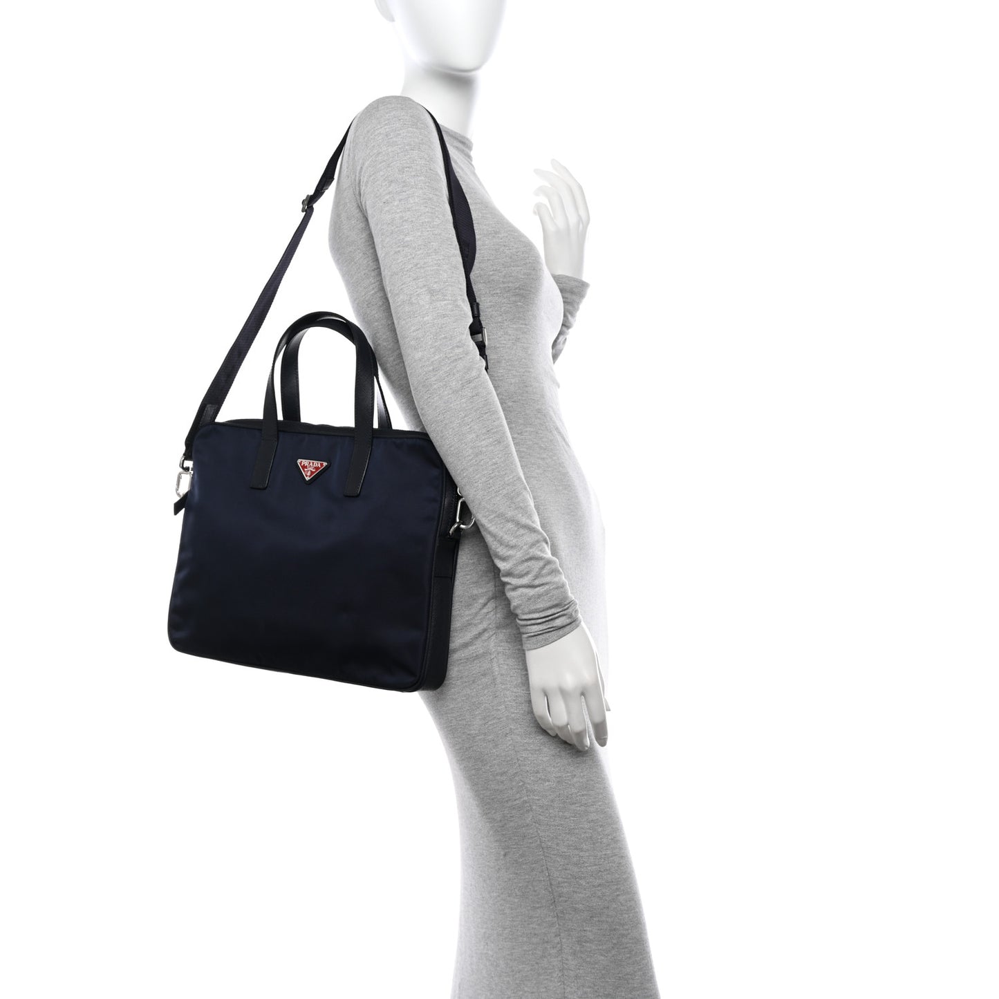 Tessuto Nylon Saffiano Briefcase Black