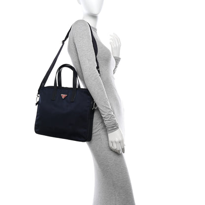 Prada Tessuto Nylon Saffiano Briefcase Black 2 of 9