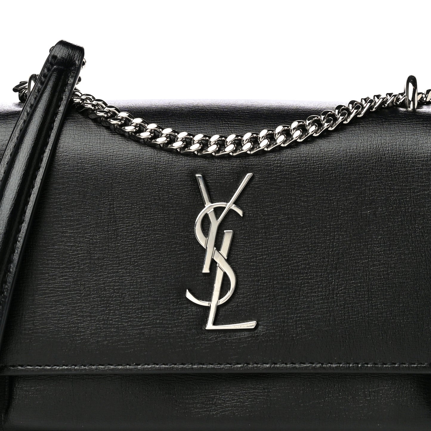 Calfskin Monogram Sunset Chain Wallet Black