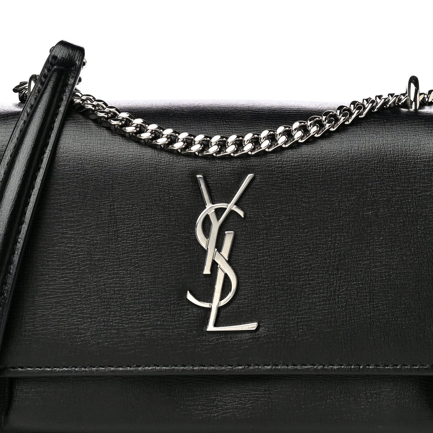 Saint Laurent Calfskin Monogram Sunset Chain Wallet Black 9 of 14