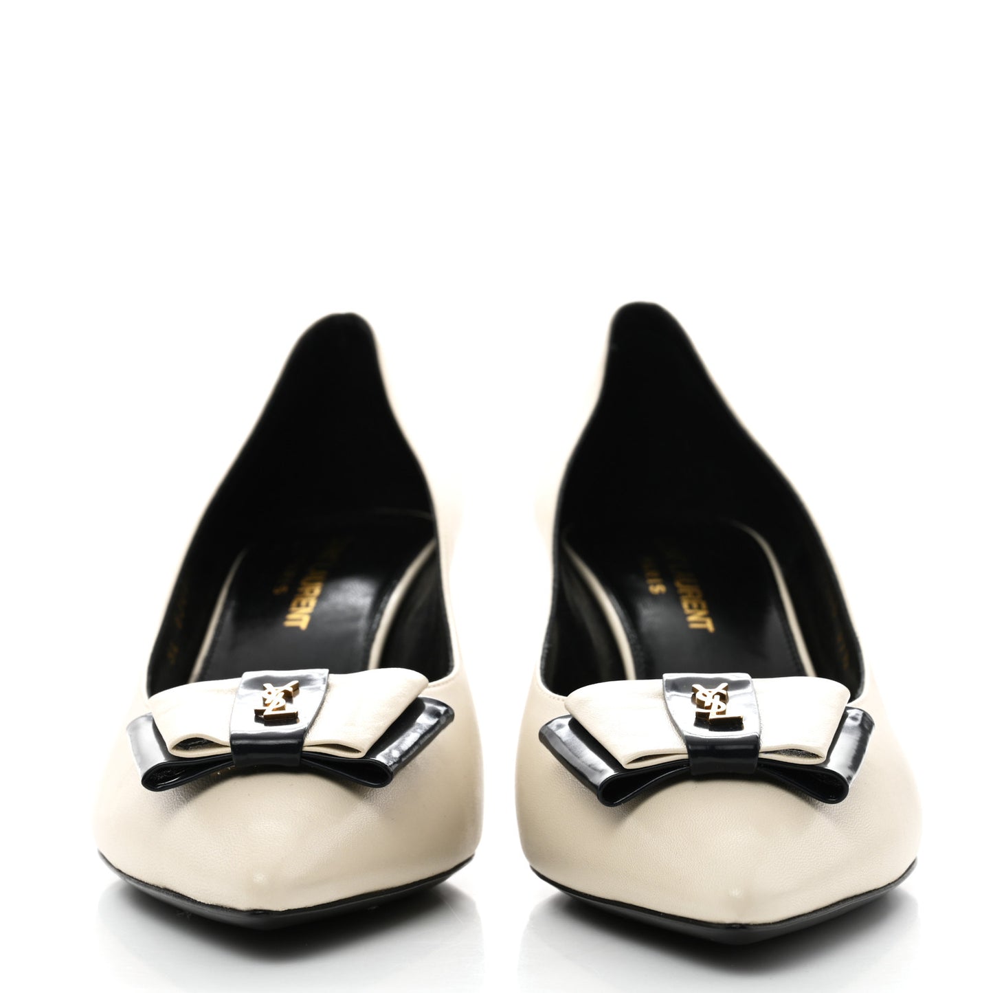Calfskin Bow Anais Pumps 37.5 White