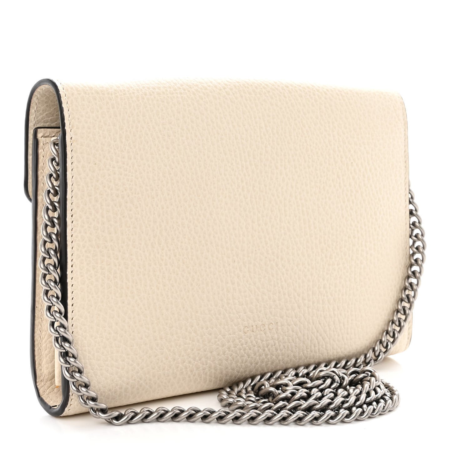 Dollar Calfskin Mini Dionysus Chain Wallet Mystic White