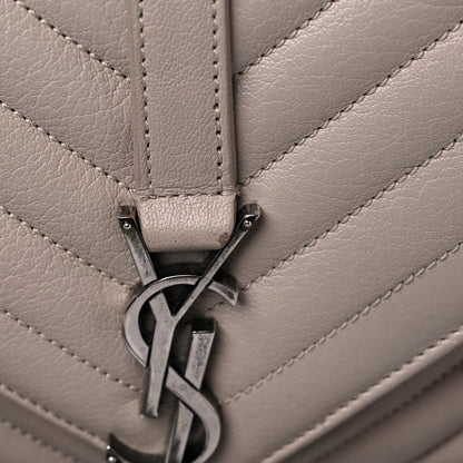 Saint Laurent Sheepskin Matelasse Chevron Monogram Medium College Bag Rose Antic 17 of 17
