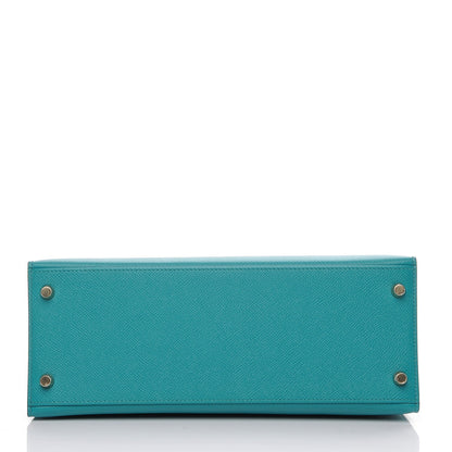 Hermes Epsom Kelly Sellier 28 Bleu Paon 7 of 28
