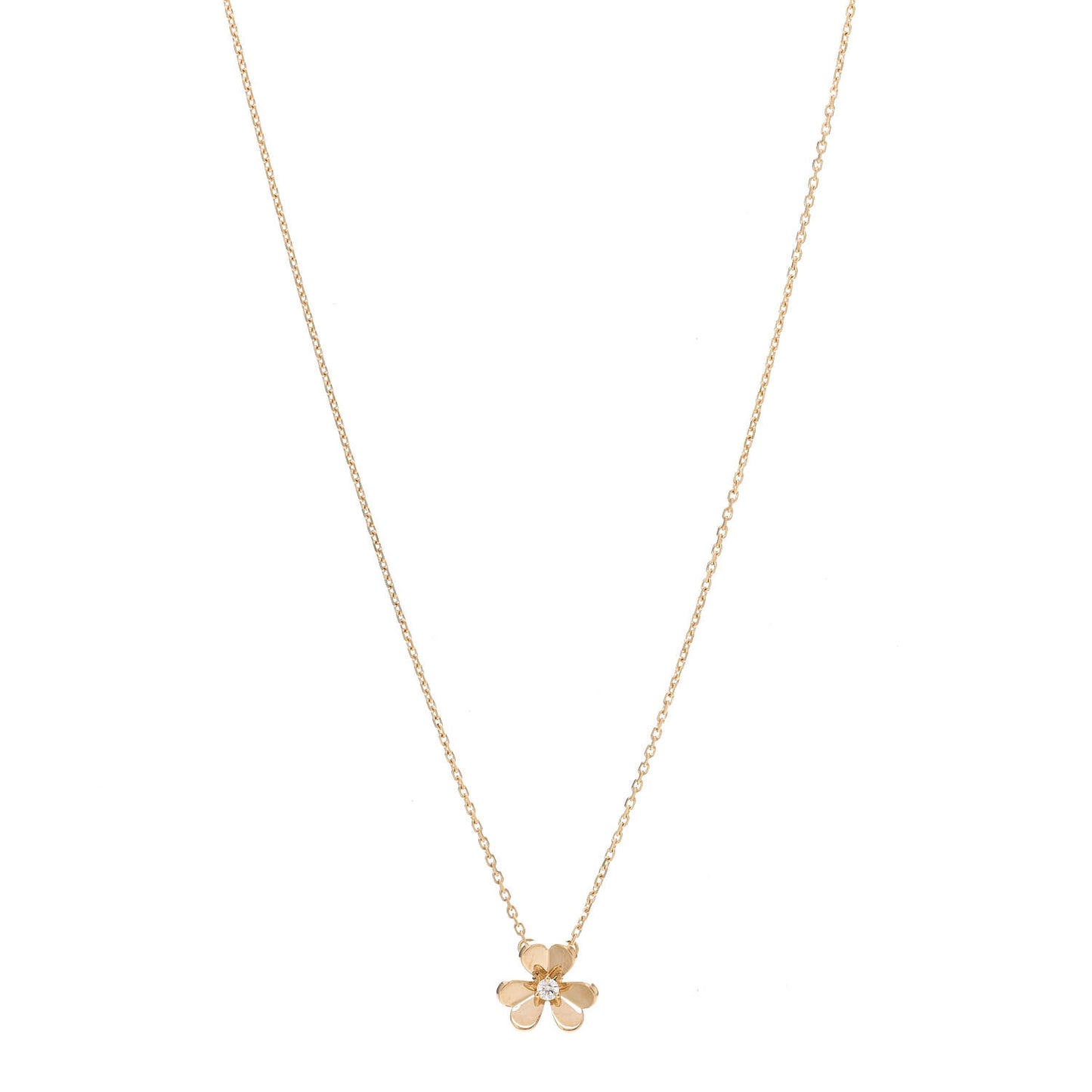 18K Yellow Gold Diamond Mini Frivole Pendant Necklace