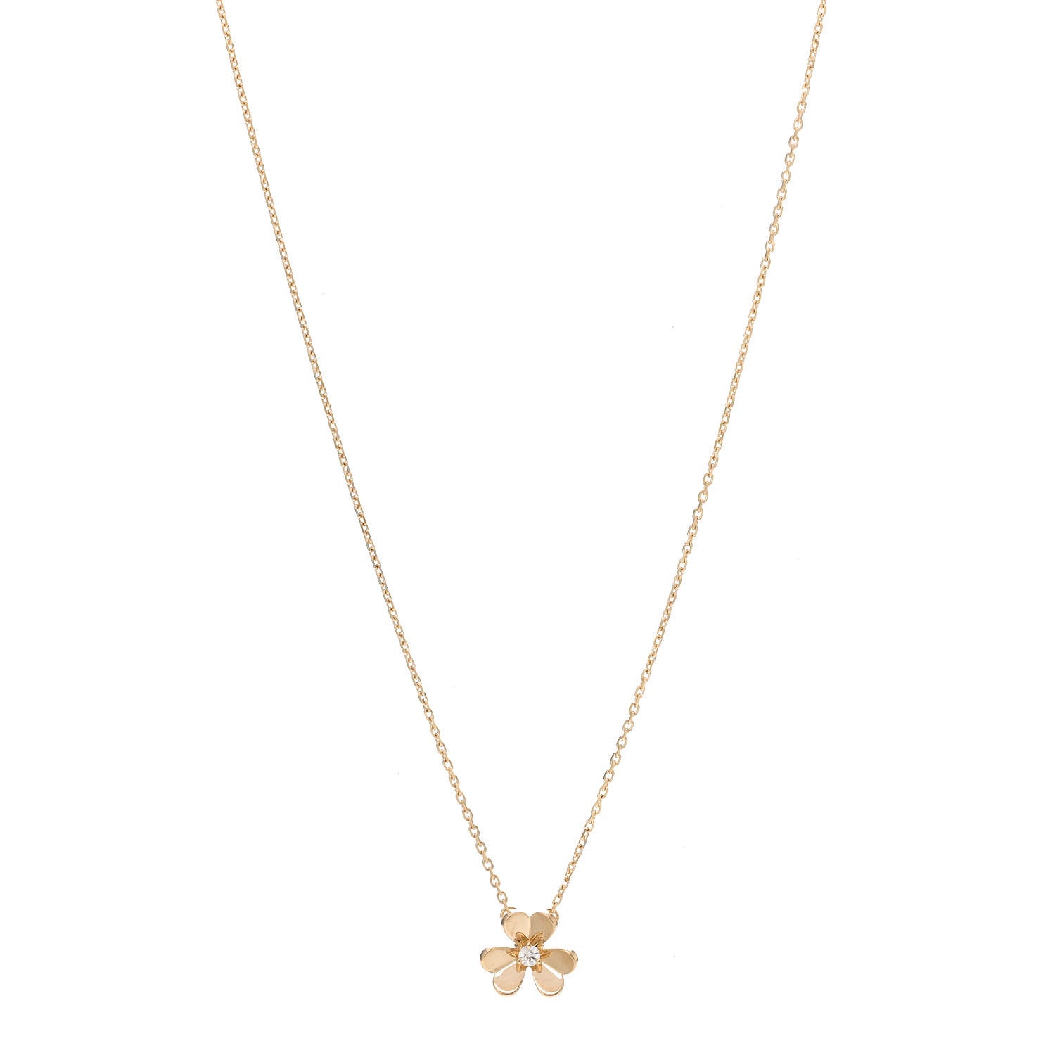 Van Cleef & Arpels 18K Yellow Gold Diamond Mini Frivole Pendant Necklace 1 of 7