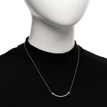 Tiffany 18K Yellow Gold Small T Smile Pendant Necklace 2 of 5