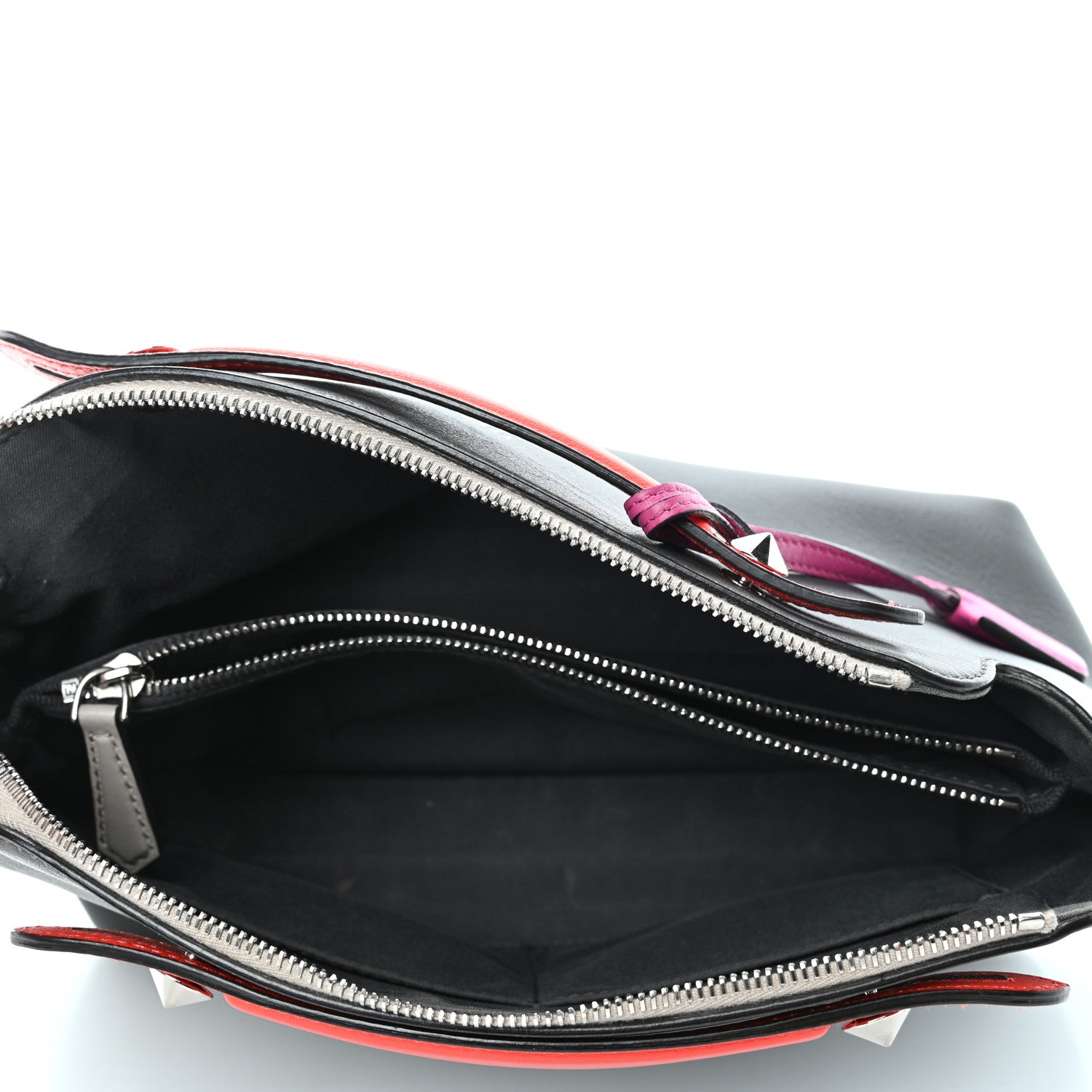 Fendi Vitello Dolce 4 Color Medium By The Way Boston Bag Carbone Magenta Multicolor 4 of 4
