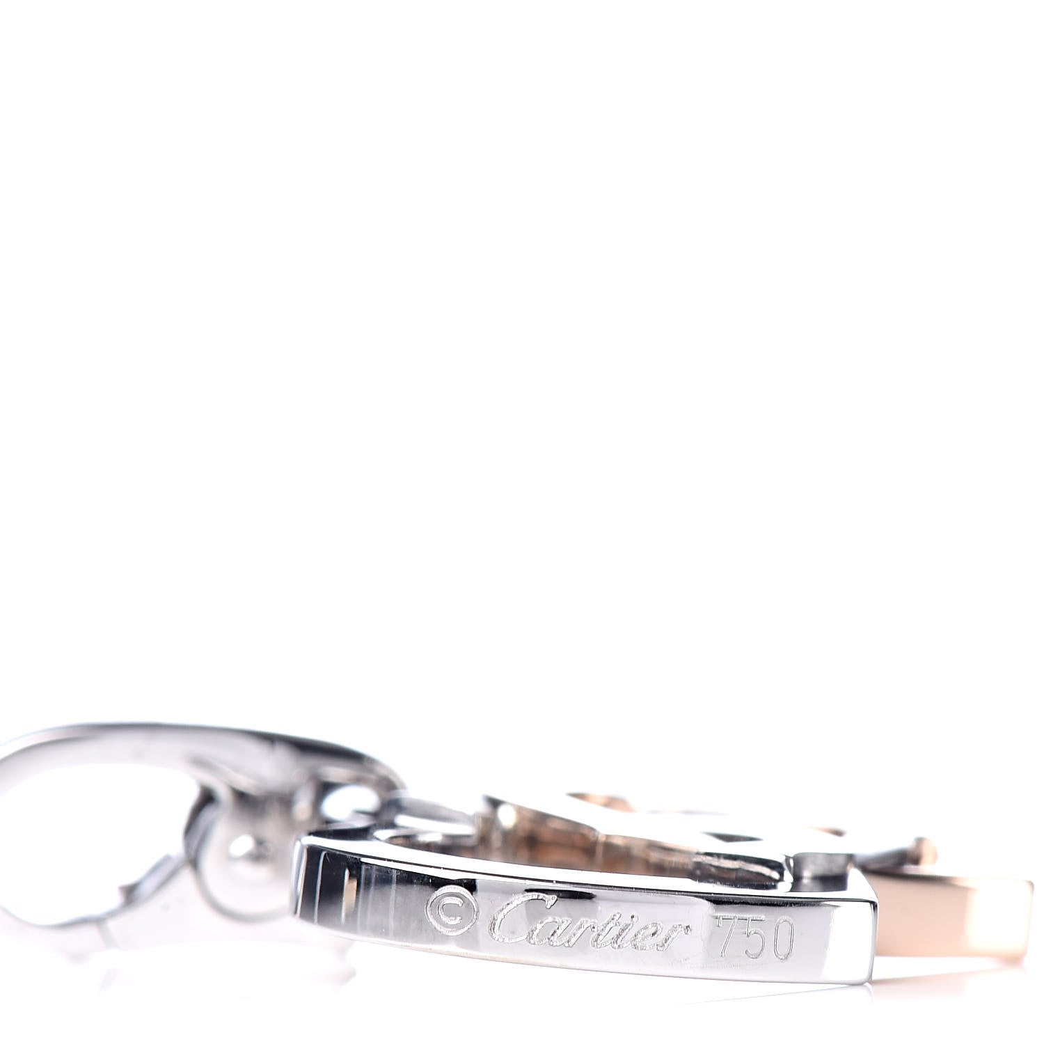 Cartier 18K White Pink Gold Double Heart Charm 3 of 4