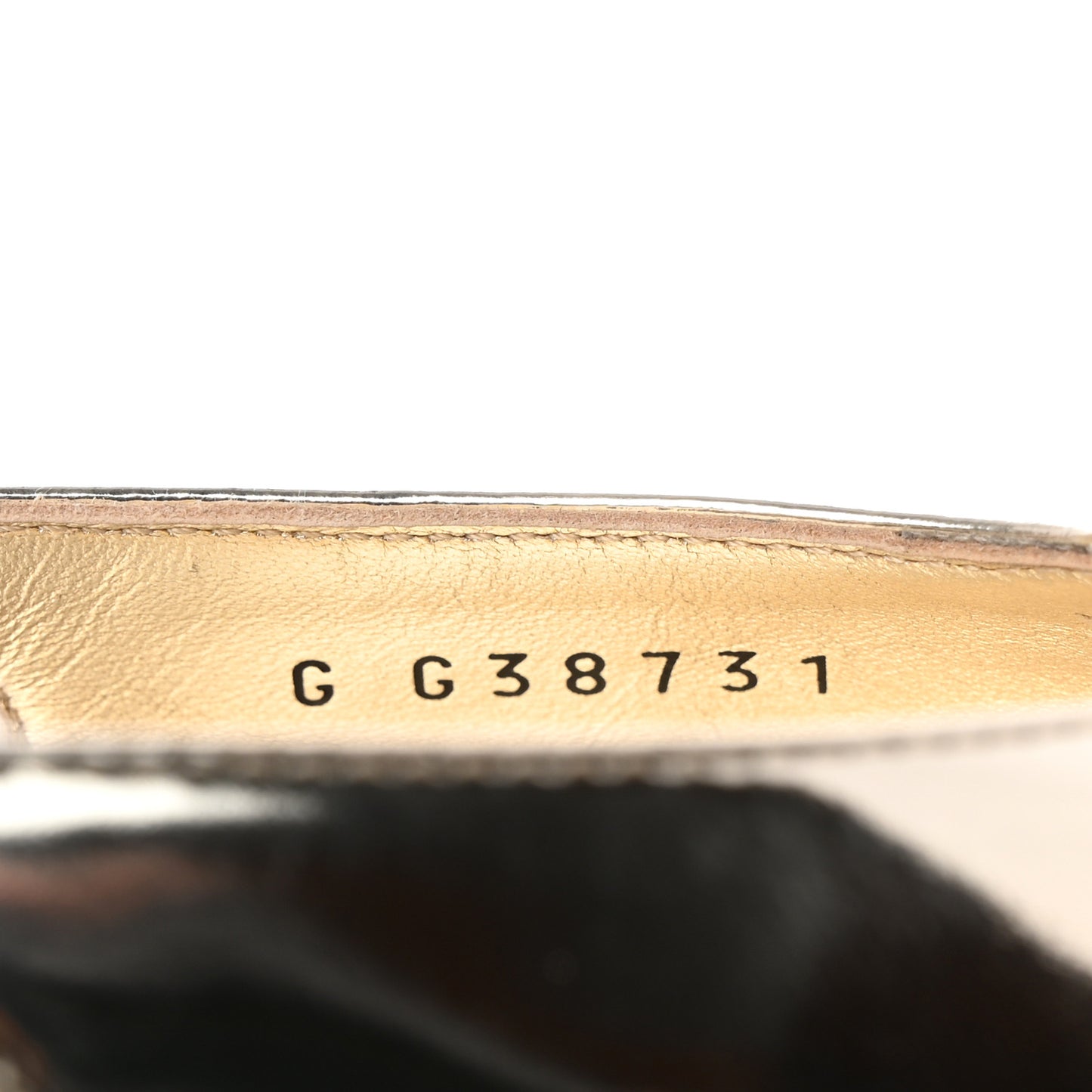 Laminated Calfskin Grosgrain Cap Toe CC Slingback Flats 37 Gold Black