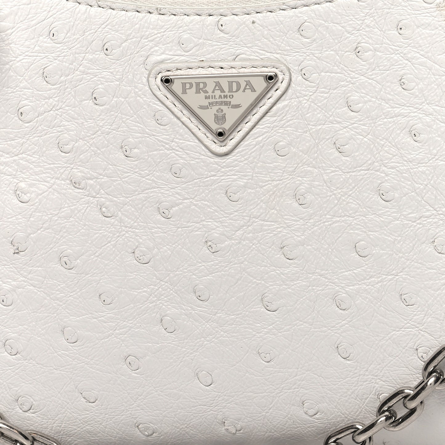 Ostrich Re-Edition 2005 Shoulder Bag White