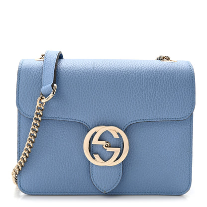 Gucci Dollar Calfskin Small Interlocking G Shoulder Bag Mineral Blue 1 of 10