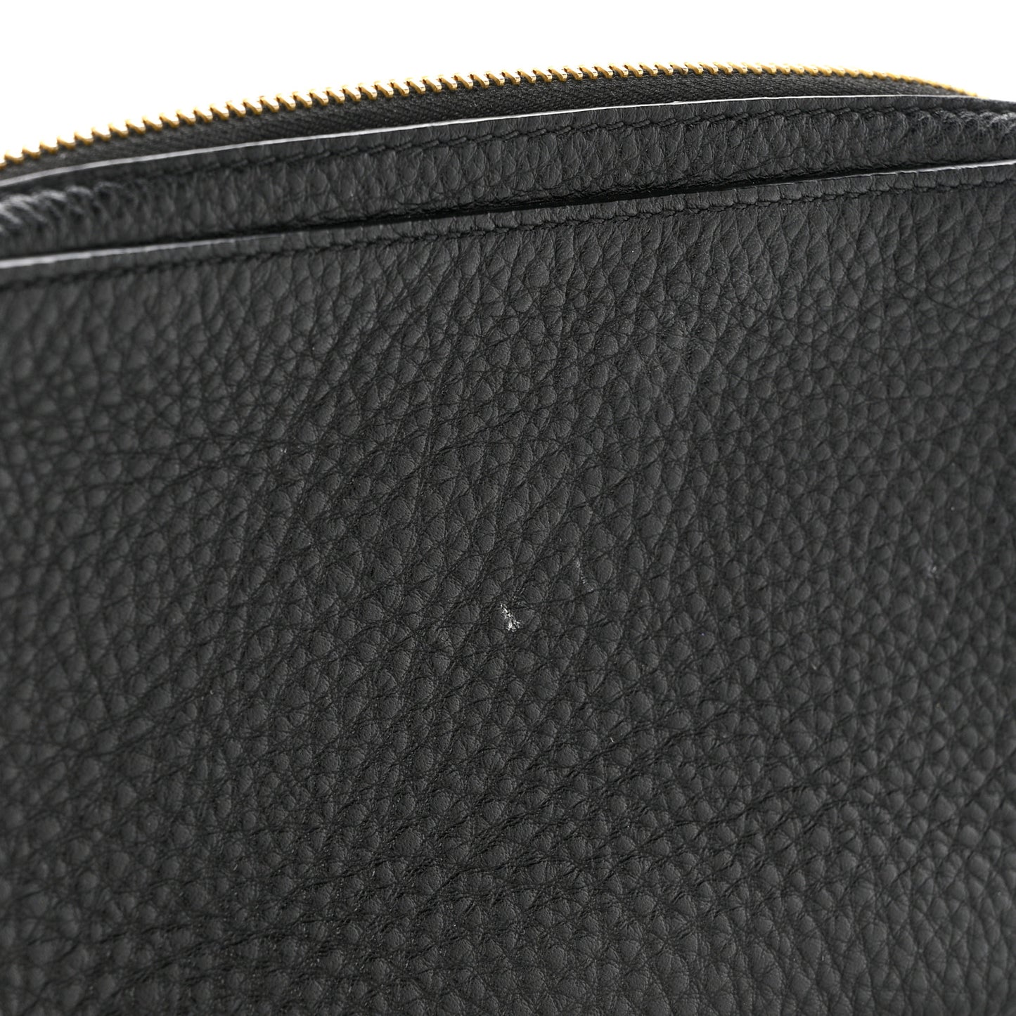 Grained Calfskin Cosmetic Pouch Black
