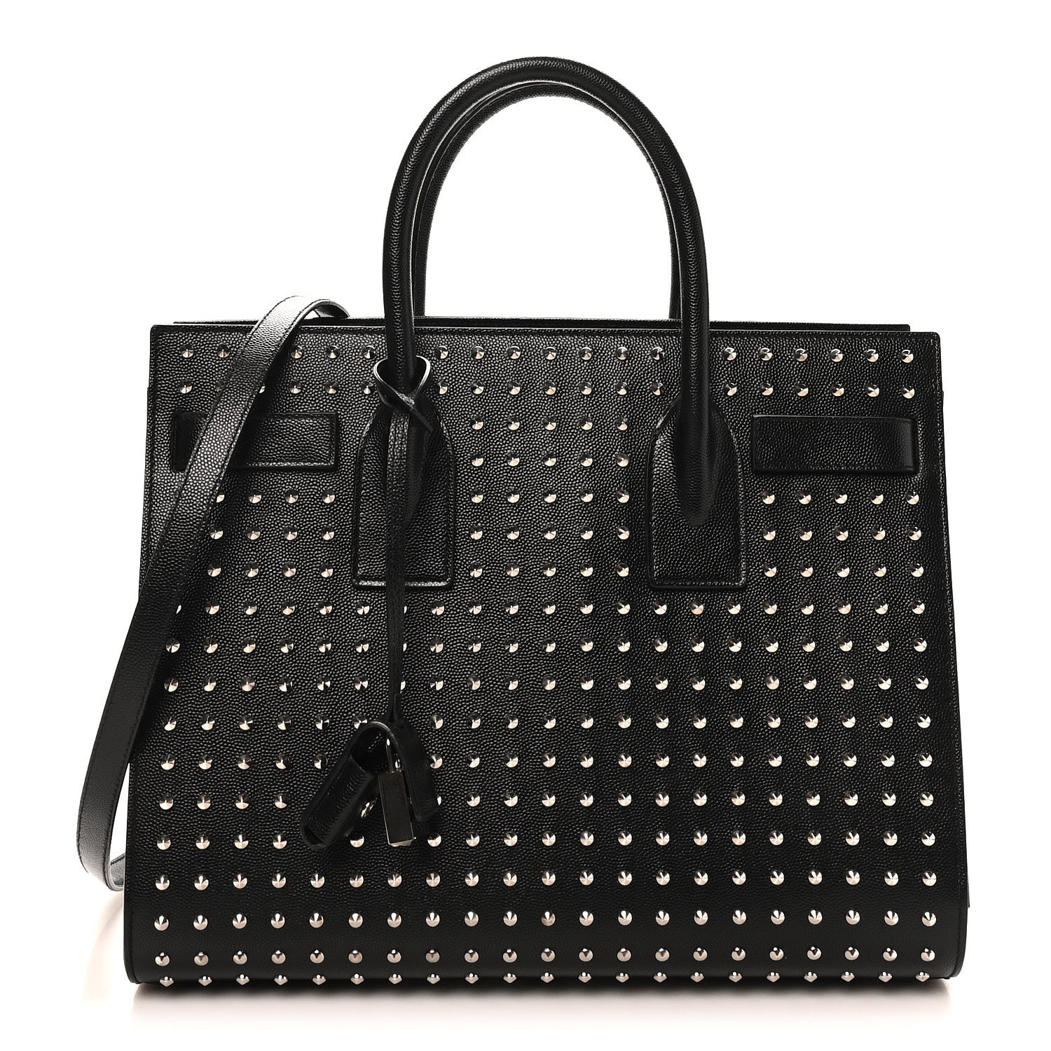 Saint Laurent Grain De Poudre Studded Nano Sac De Jour Black 1 of 10