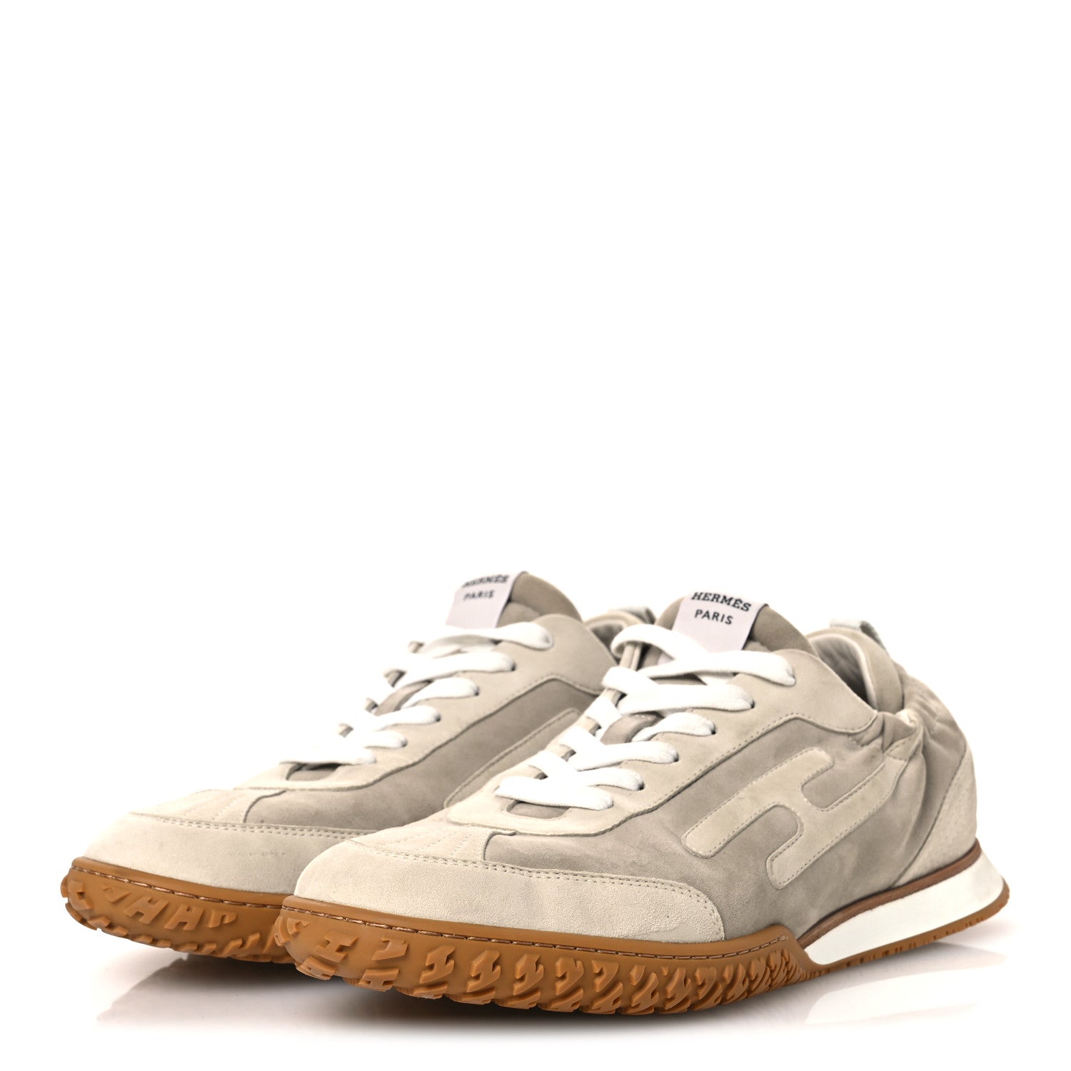 Hermes Suede Goatskin Mens Jet Sneakers 43 Beige Esquisse Glaise 4 of 14