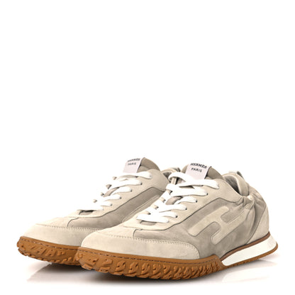 Hermes Suede Goatskin Mens Jet Sneakers 43 Beige Esquisse Glaise 4 of 14