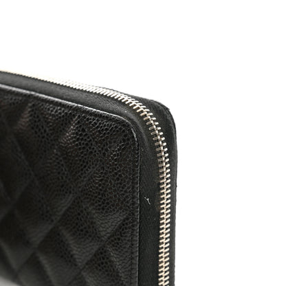 Chanel Caviar Quilted Large Gusset Zip Around Wallet Black 10 of 13