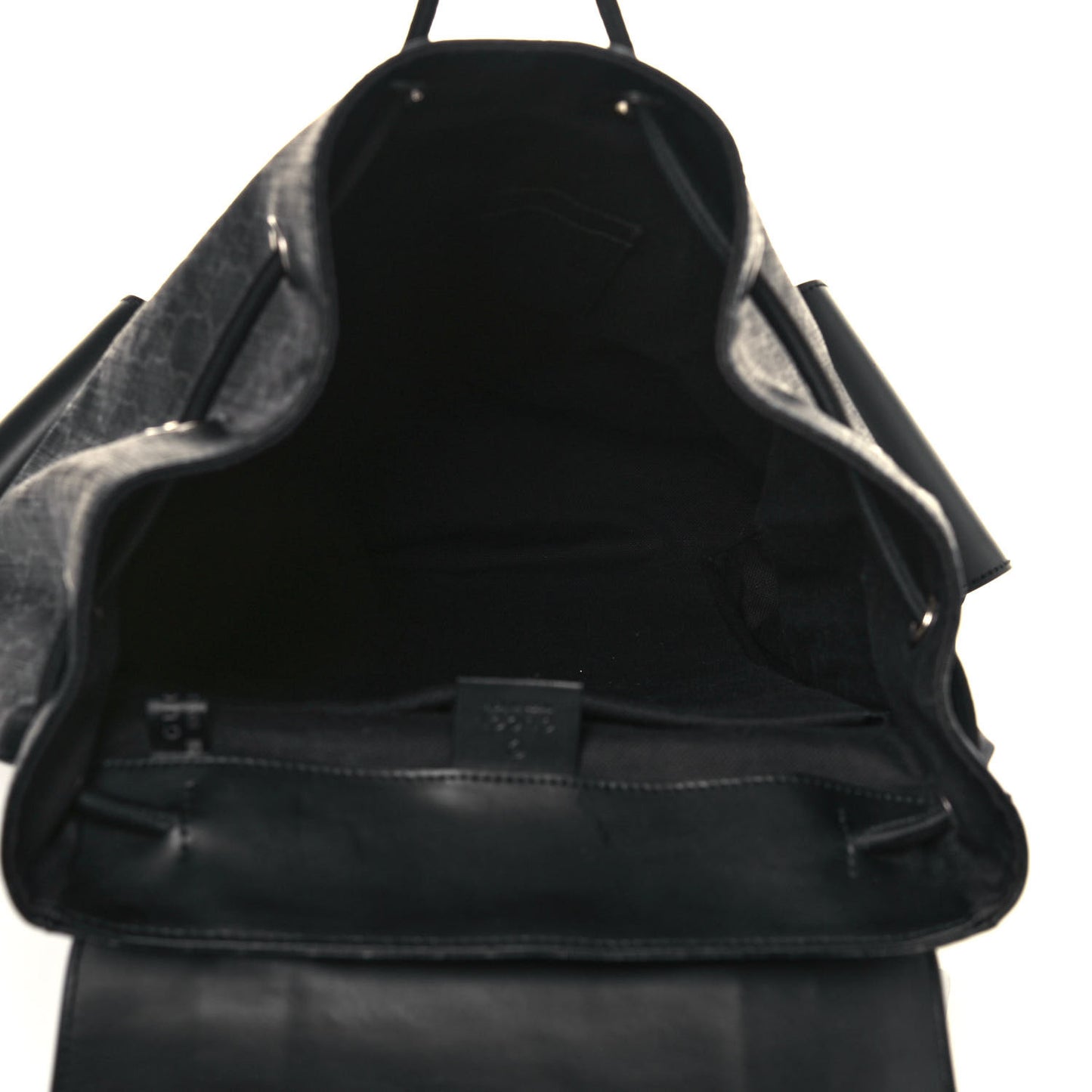 Soft GG Supreme Monogram Appia Calfskin Web Double Buckle Backpack Black
