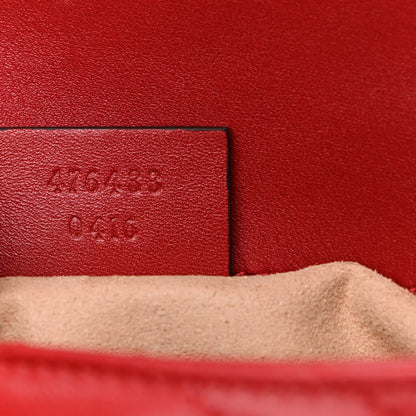 Gucci Calfskin Matelasse Super Mini GG Marmont Shoulder Bag Hibiscus Red 7 of 11