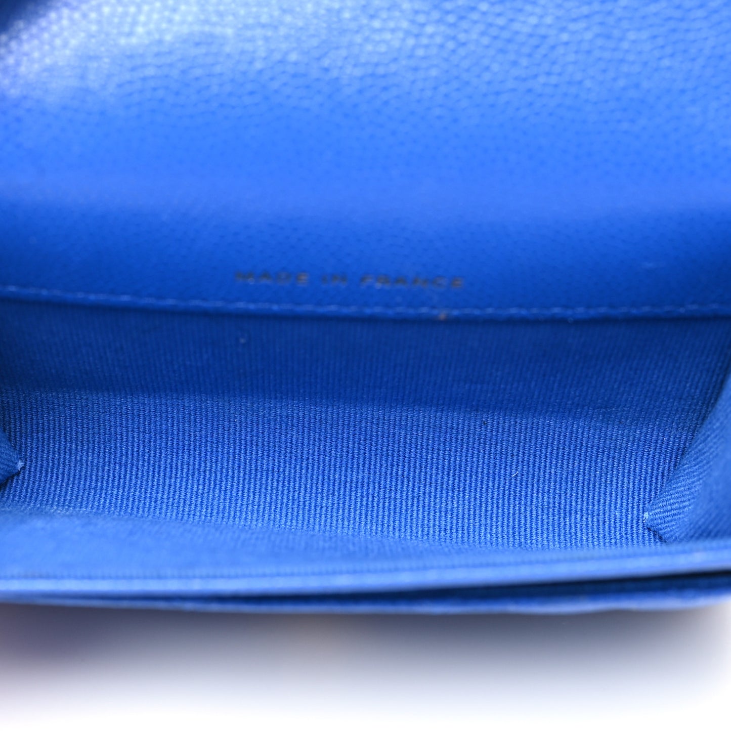 Caviar Quilted Flap Card Holder Wallet Blue