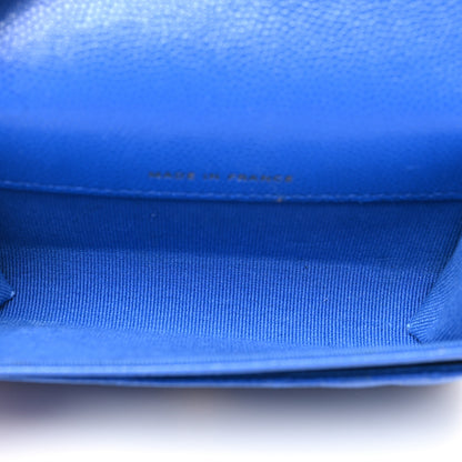 Chanel Caviar Quilted Flap Card Holder Wallet Blue 5 of 12