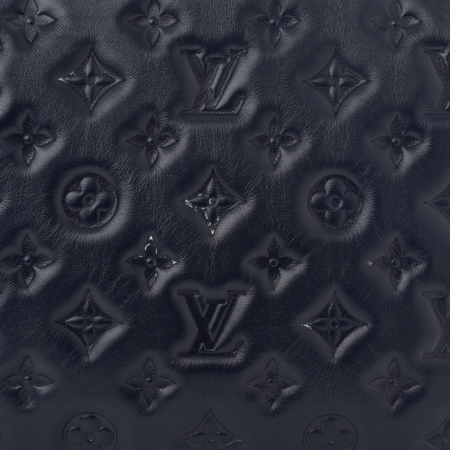 Louis Vuitton Lambskin Embossed Monogram Coussin PM Navy 7 of 9
