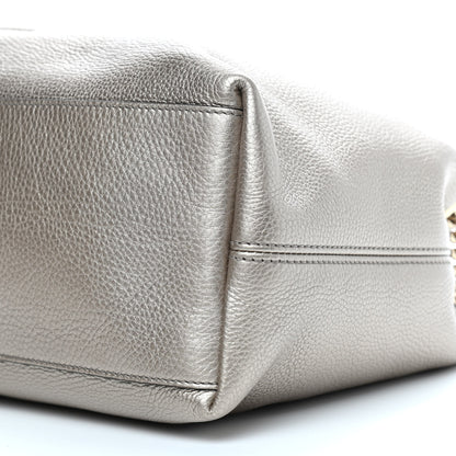 Gucci Metallic Pebbled Calfskin Medium Soho Chain Shoulder Bag Golden Beige 9 of 9