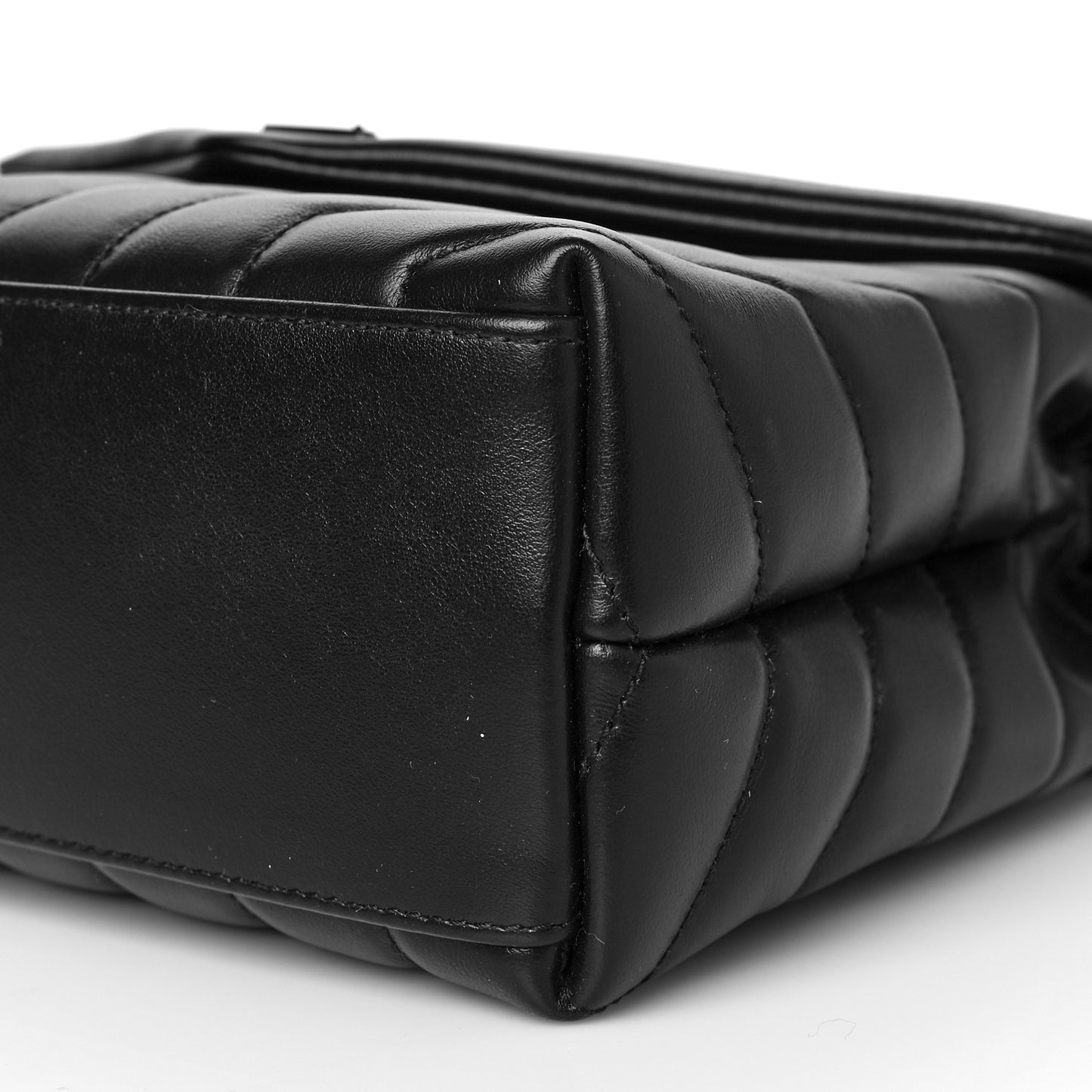 Calfskin Y Quilted Monogram Small Loulou Chain Satchel Black