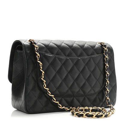 Chanel Caviar Quilted Jumbo Double Flap Black 3 of 9