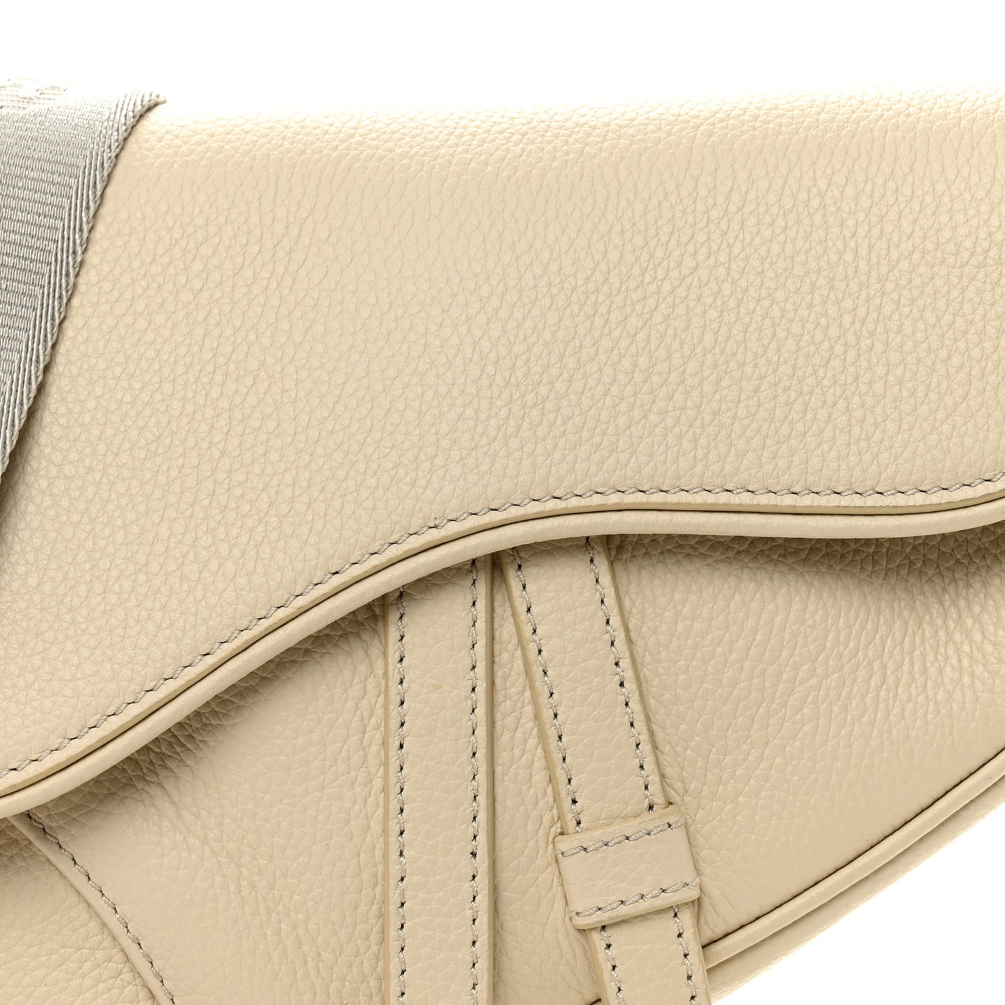 Grained Calfskin Mens Mini Saddle Bag Latte