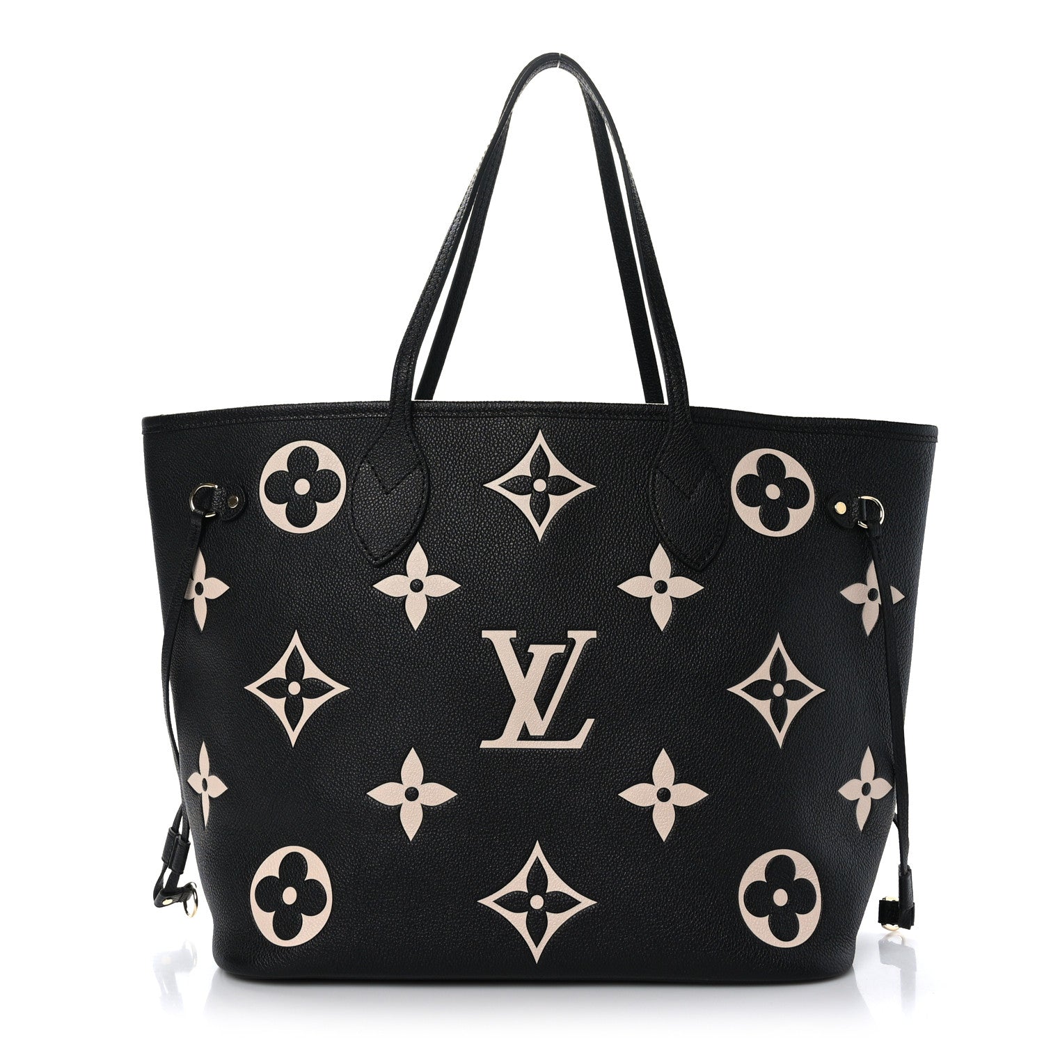 Louis Vuitton Empreinte Monogram Giant Neverfull MM Black Beige 1 of 8