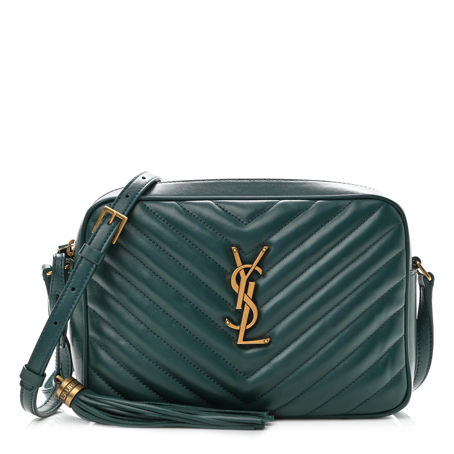 Saint Laurent Calfskin Matelasse Monogram Lou Camera Bag Sea Turquoise 1 of 10