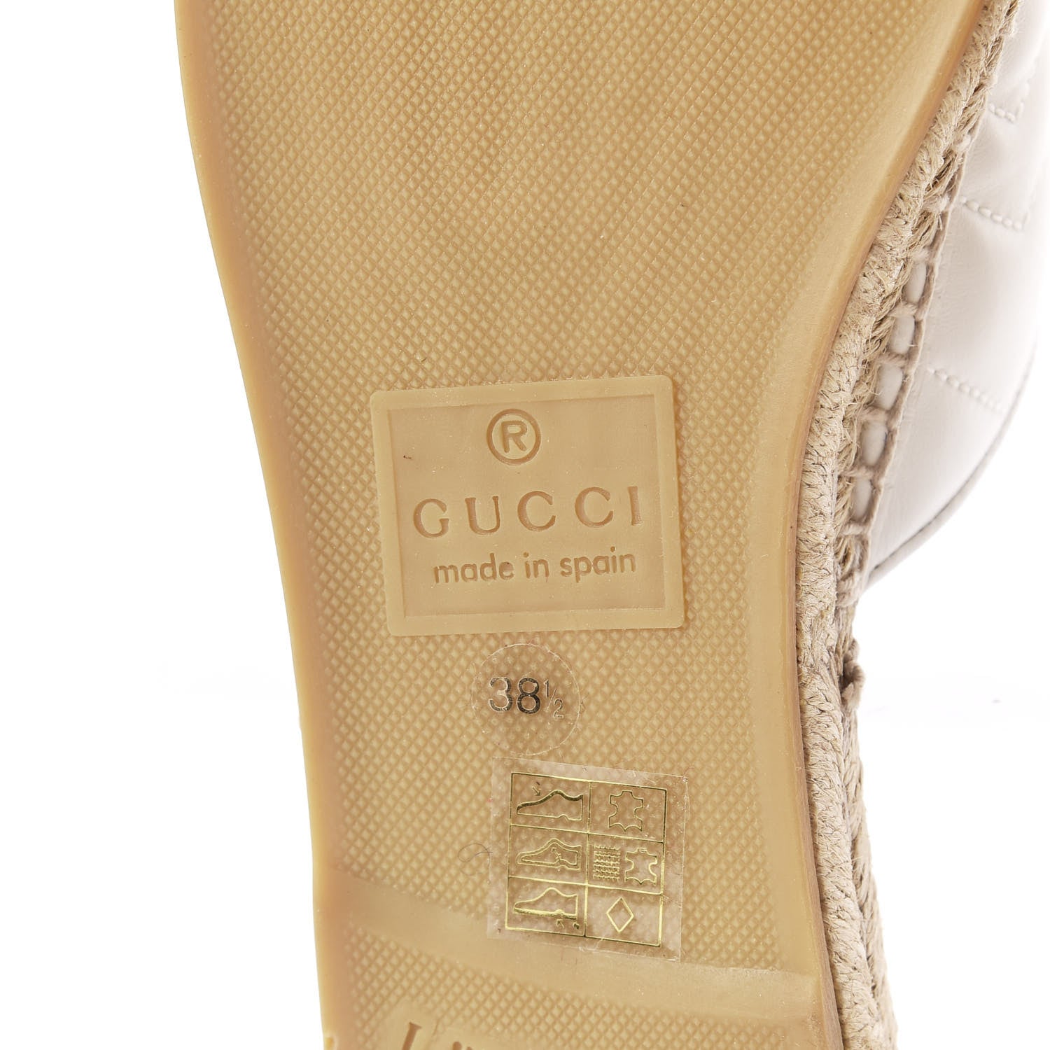 Gucci Nappa Matelasse GG Marmont Espadrille Slippers 38.5 Great White 8 of 9