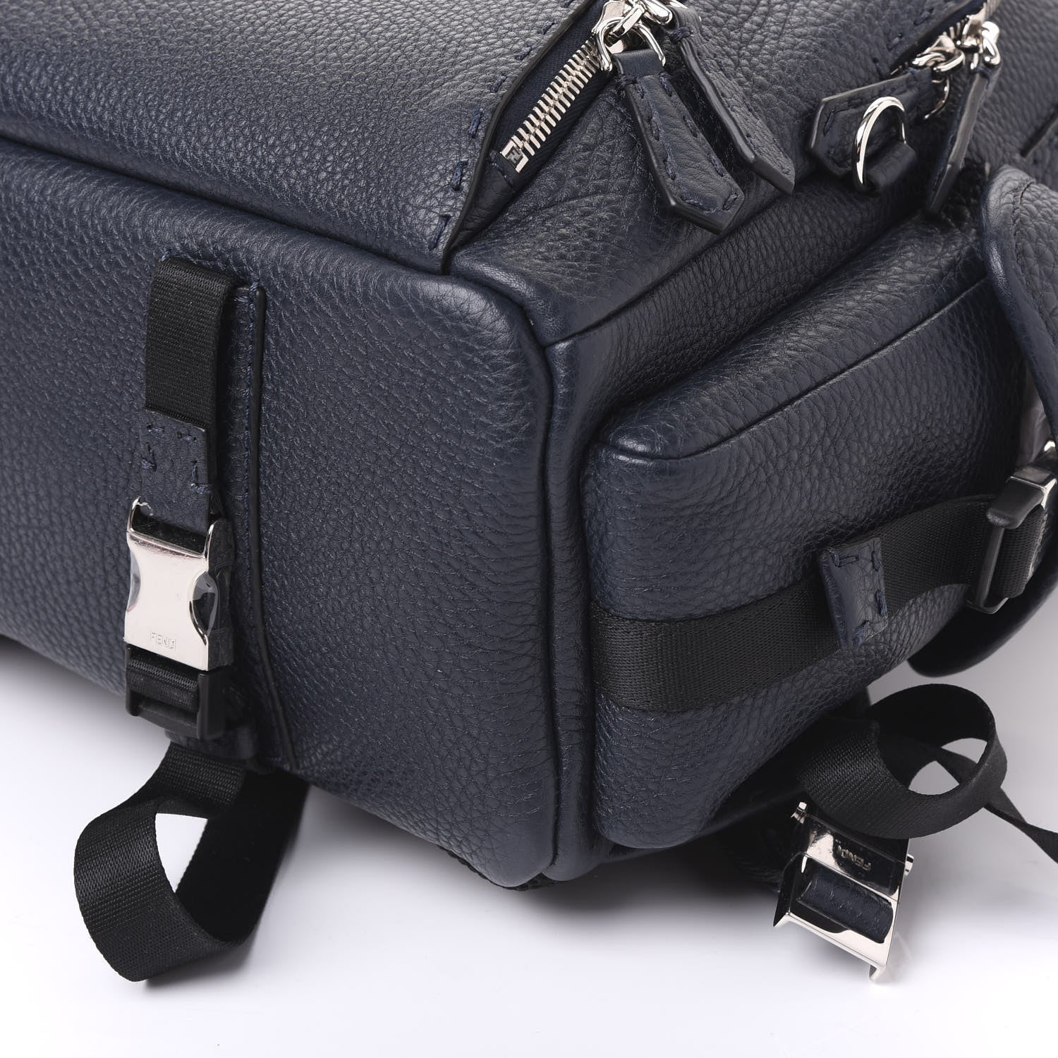 Fendi Calfskin Romano Selleria Backpack Navy 9 of 9