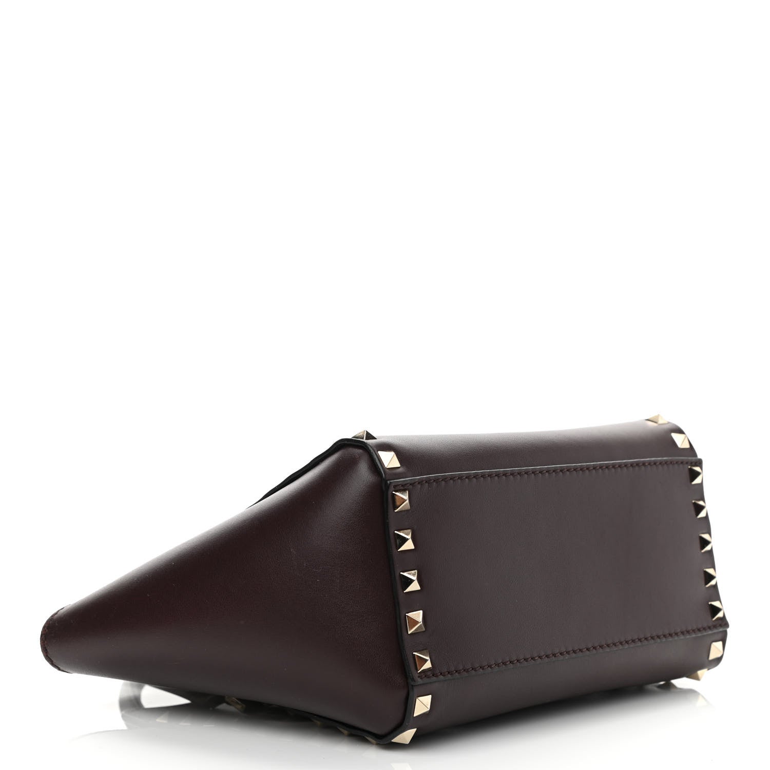 Valentino Garavani Vitello MIni Rockstud Double Handle Tote Cacao 4 of 11