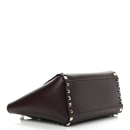 Valentino Garavani Vitello MIni Rockstud Double Handle Tote Cacao 4 of 11