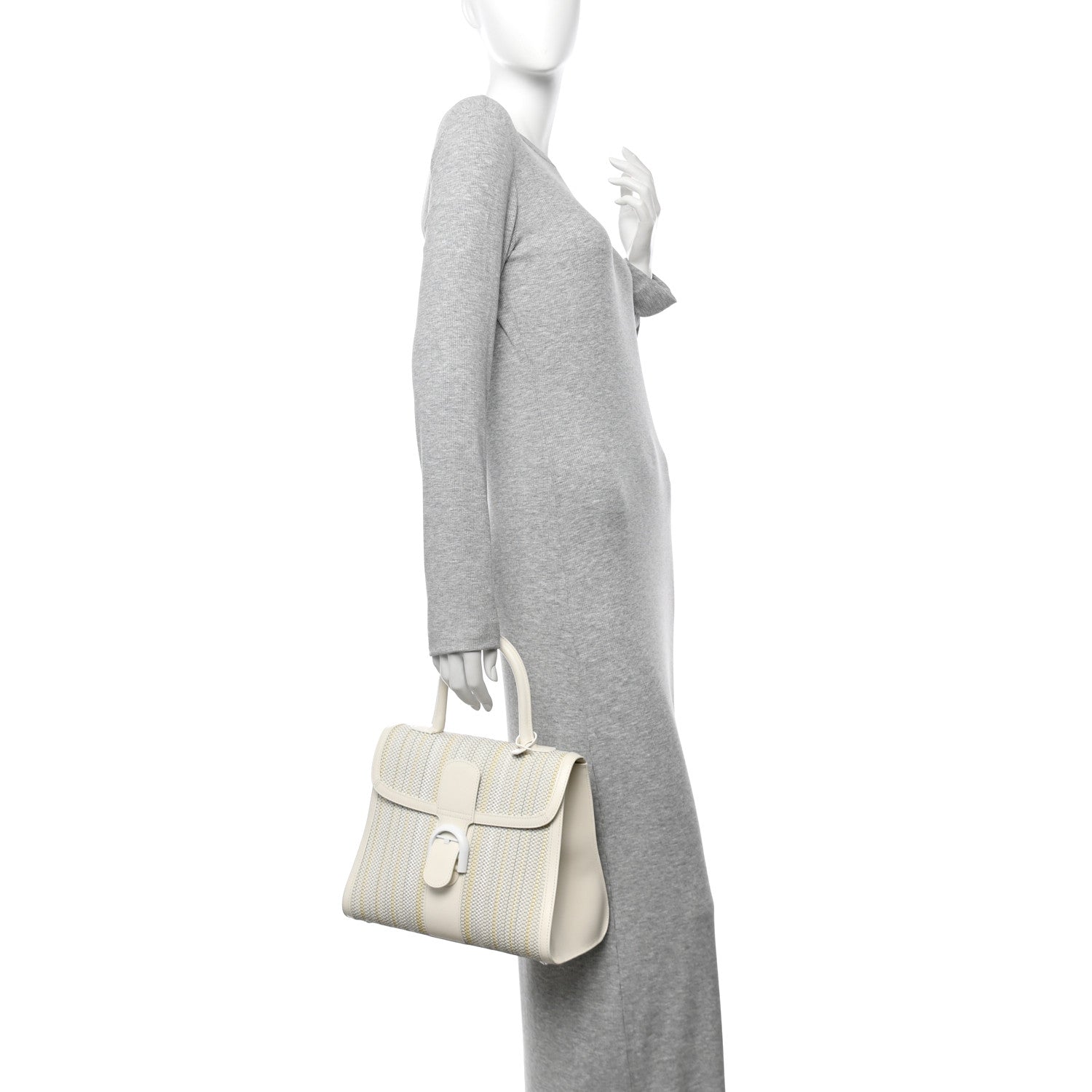 Delvaux Canvas Box Calfskin MM Brillant Satchel Ivory 2 of 9
