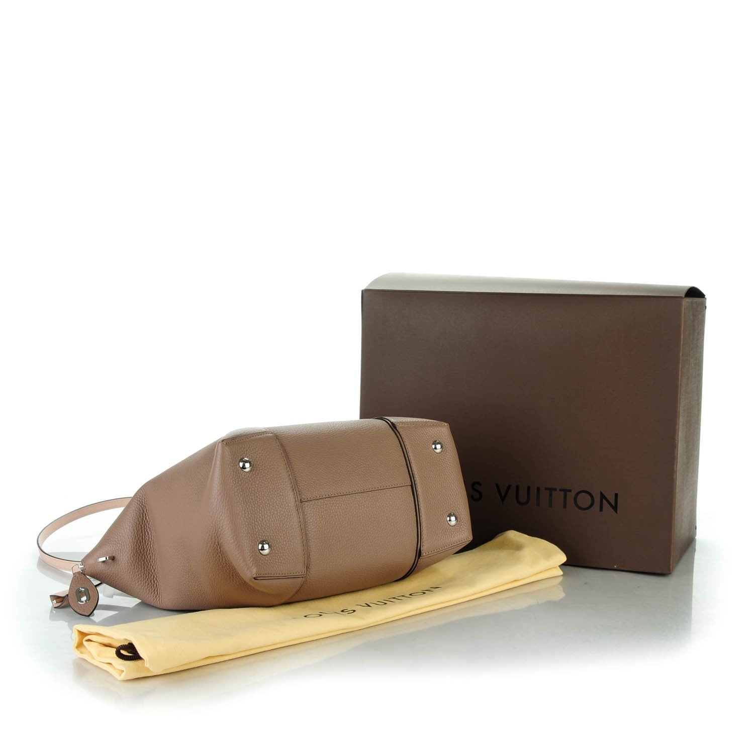 Louis Vuitton Taurillon Soft Lockit MM Taupe Petale 4 of 7