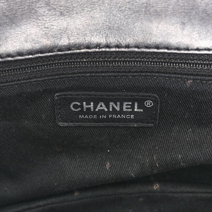 Chanel Calfskin Quilted Double Stitch Hamptons Clutch with Chain Black 6 of 10