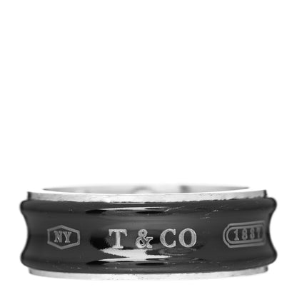 Tiffany Sterling Silver Titanium 1837 Band Ring 66 11.25 1 of 4