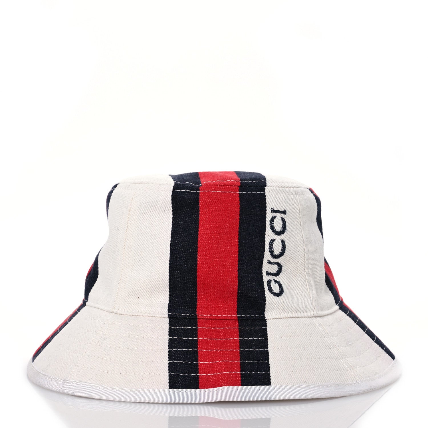 Gucci Monogram Canvas Web Bucket Hat S White 3 of 10