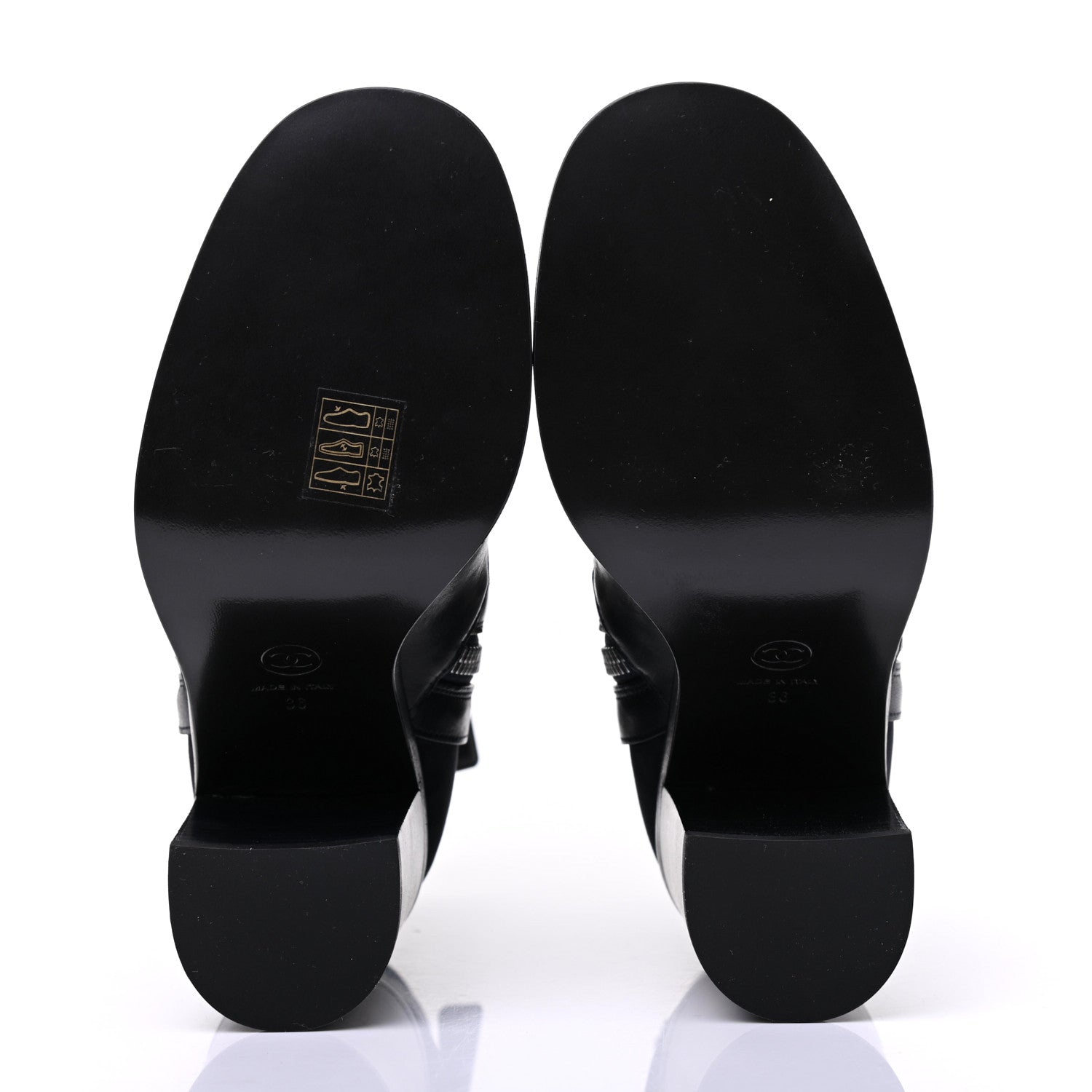 Chanel Calfskin Patent Cap Toe Short Ankle Boots 36 Navy Black 5 of 10