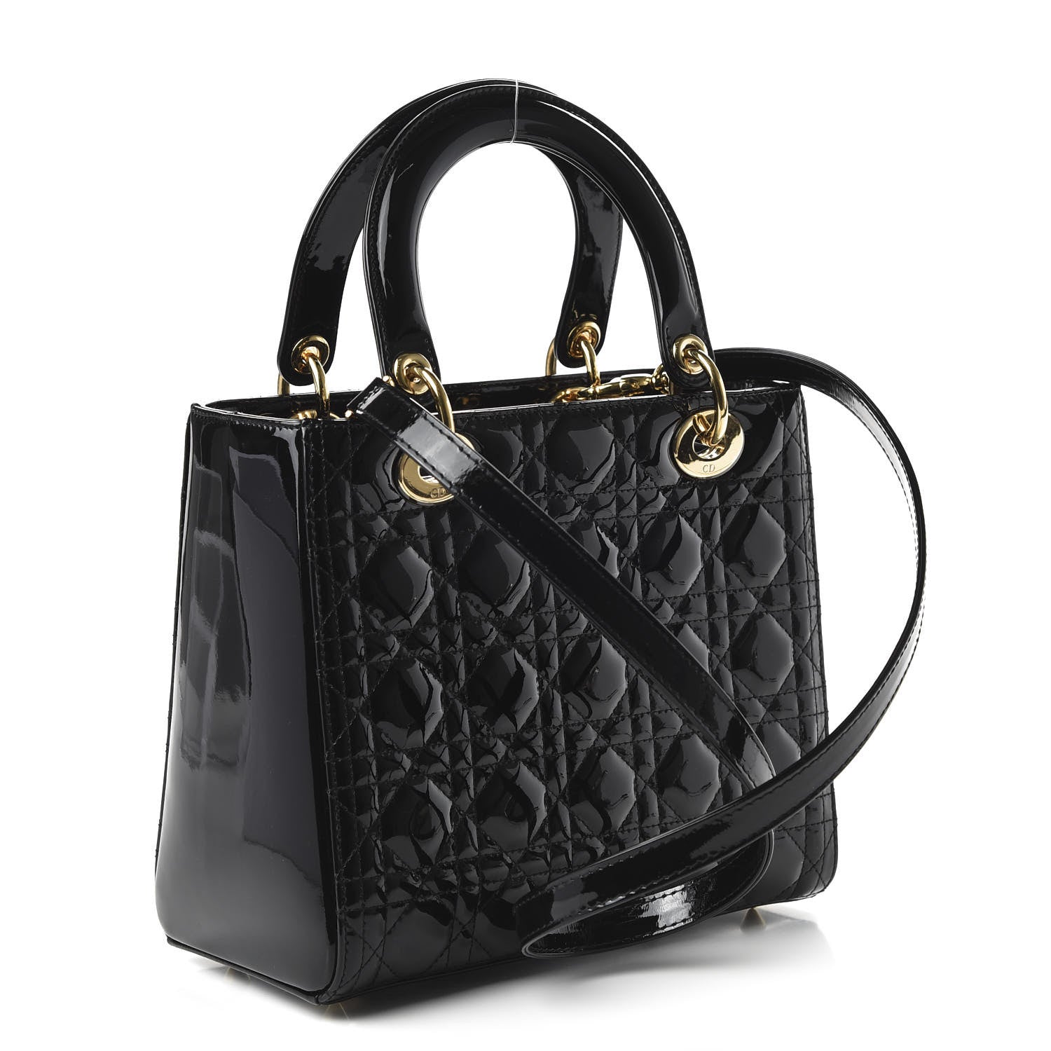 Christian Dior Patent Cannage Medium Lady Dior Black 4 of 11