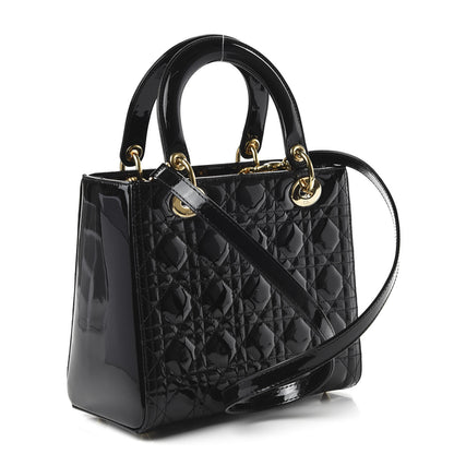 Christian Dior Patent Cannage Medium Lady Dior Black 4 of 11