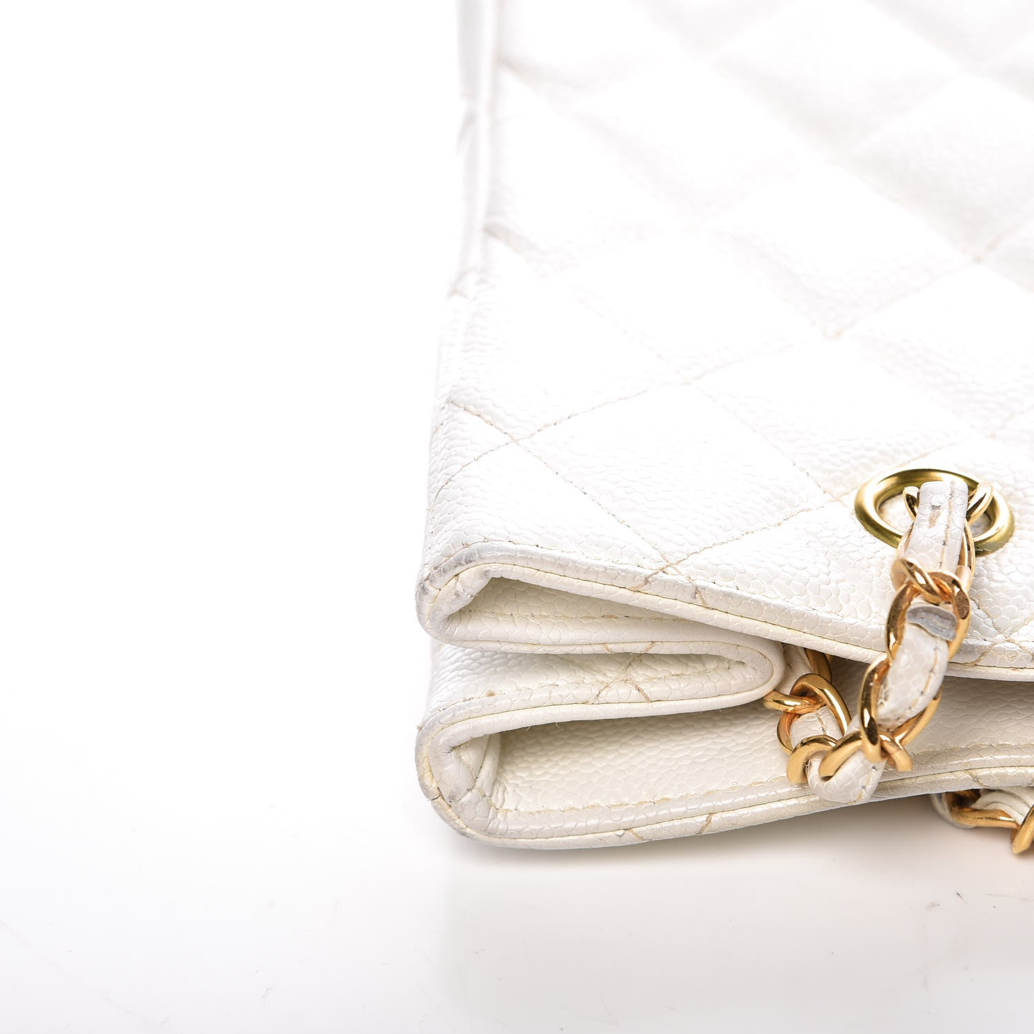 Chanel Caviar Quilted Shoulder Bag White 15 of 20