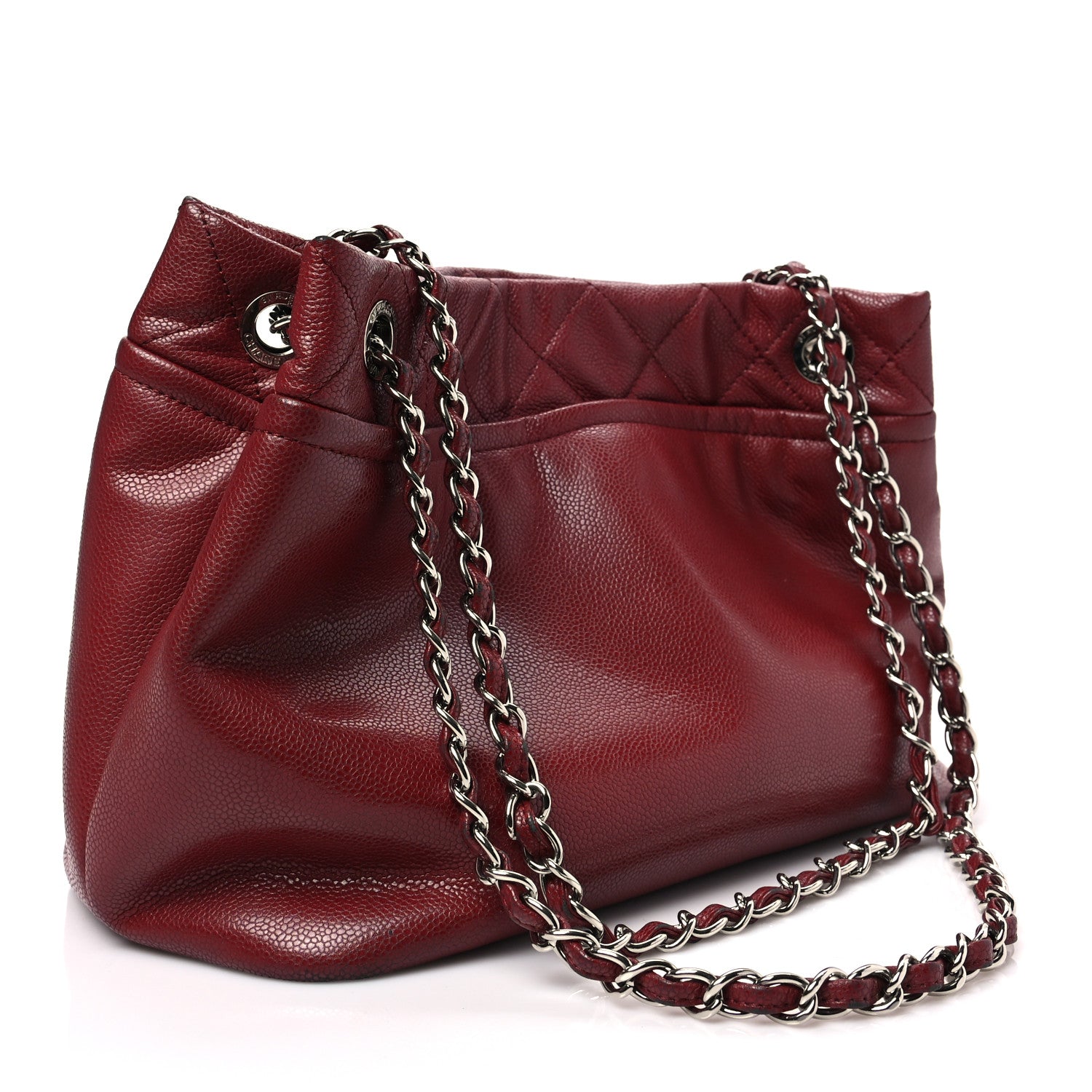 Chanel Caviar Quilted Large Timeless CC Soft Tote Dark Red 3 of 9
